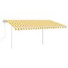 vidaXL Manual Retractable Awning with LED 4x3 m Yellow and White