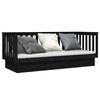 vidaXL Day Bed without Mattress Black 90x190 cm Single Solid Wood Pine