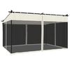 vidaXL Gazebo with Mesh Walls Cream 4x3 m Steel