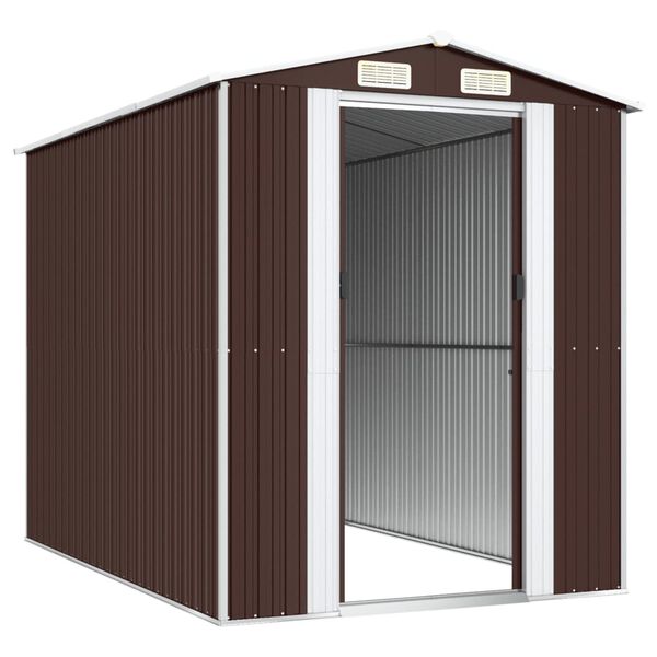 vidaXL Garden Shed Dark Brown 192x274x223 cm Galvanised Steel