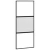 vidaXL Sliding Door with Hardware Set Black 90x205 cm Tempered Glass
