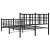 vidaXL Metal Bed Frame without Mattress with Footboard Black 140x200cm