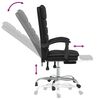 vidaXL Massage Reclining Office Chair Black Faux Leather