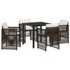 vidaXL Garden Dining Set 5 pcs Brown Powder-Coated Steel