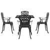 vidaXL Garden Table Set 5 pcs Black Cast Aluminium