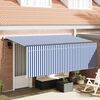vidaXL Retractable Awning Blue and white 350 x 200 cm Fabric and metal