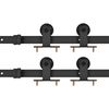 vidaXL Sliding Door Hardware Kits 2 pcs 183 cm Steel Black