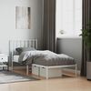 vidaXL Metal Bed Frame without Mattress with Headboard White 80x200cm