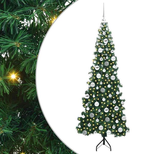 vidaXL Corner Artificial Christmas Tree Green 180 cm PVC and Metal