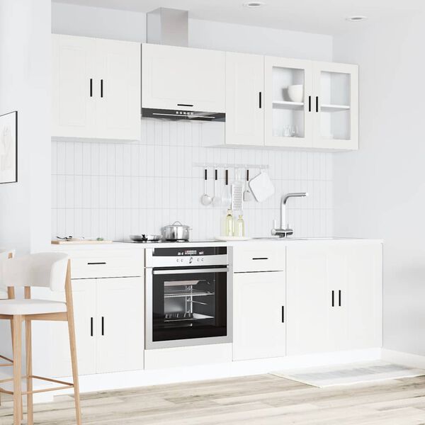 vidaXL 8 Piece Kitchen Cabinet Set Porto White Engineered Wood