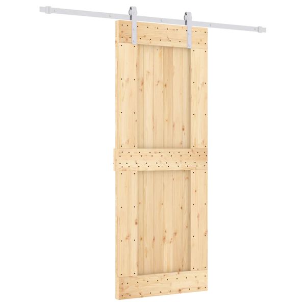 vidaXL Sliding Door with Hardware Set 80x210 cm Solid Wood Pine