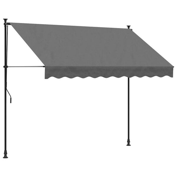 vidaXL Retractable Awning Anthracite 250x150 cm Fabric and Steel