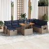 vidaXL 9 Piece Garden Sofa Set with Cushions Grey Poly Rattan Acacia
