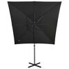 vidaXL Cantilever Garden Parasol with Pole and LED Lights Black 250 cm