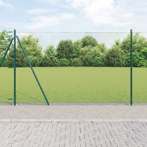 vidaXL Fence Post Green 25 x 1.6 m (13 mm mesh) Steel and PVC