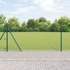 vidaXL Fence with Post Green 1 x 10 m Steel and PVC