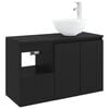 vidaXL Bathroom Furniture Set 2 pcs Black Engineered Wood