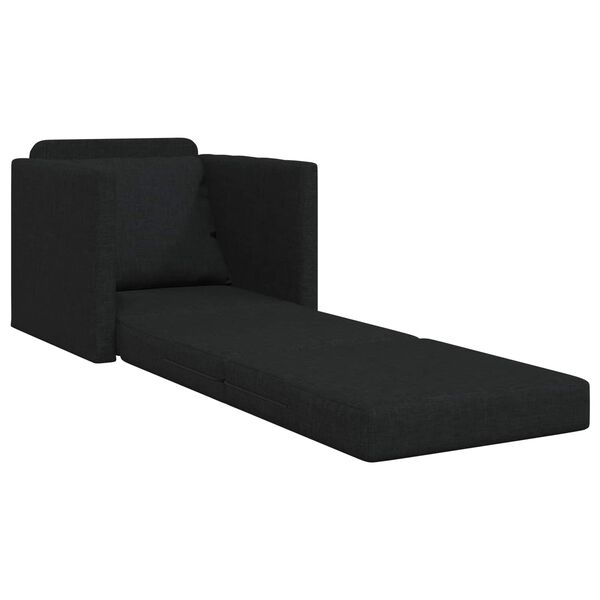 vidaXL Folding Sofa Bed 61cm Black Fabric