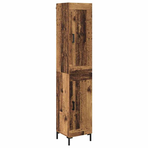 vidaXL Highboard Old Wood 34.5 x 34 x 180 cm Engineered Wood