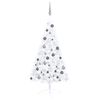 vidaXL Artificial Half Pre-lit Christmas Tree with Ball Set White 120 cm