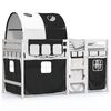vidaXL Kids' Loft Bed with Tunnel without Mattress White&Black 80x200 cm