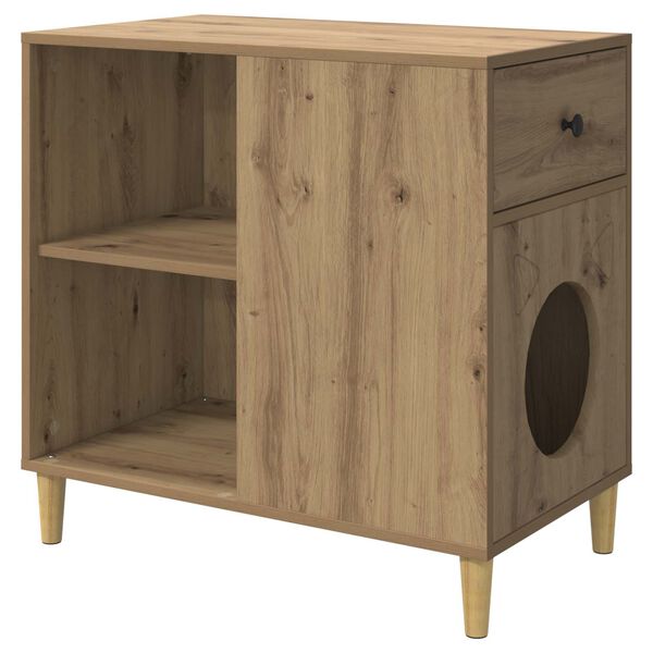 vidaXL Cat House Artisian Oak 72 x 42.5 x 70 cm Engineered Wood