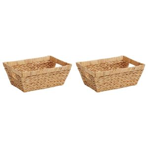 vidaXL Storage Baskets 2 pcs Natural 38 x 28 x 15 cm Water hyacinth