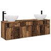 vidaXL Bathroom Cabinet Set 3 pcs Old Wood 49 x 44.5 x 66.5 cm