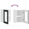 vidaXL Kitchen Wall Cabinet with Glass Door Kalmar Black Engineered Wood