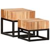 vidaXL Side Tables 2 pcs Solid Acacia Wood