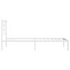 vidaXL Metal Bed Frame without Mattress with Headboard White 75x190cm