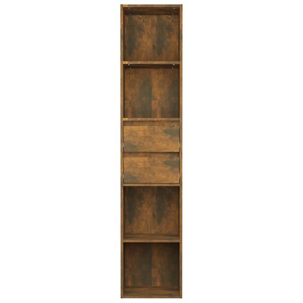 vidaXL Book Cabinet Smoked Oak 36x30x171 cm Engineered Wood