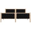 vidaXL Bed Frame with Headboard Black 180 x 200 cm Solid Pine Wood
