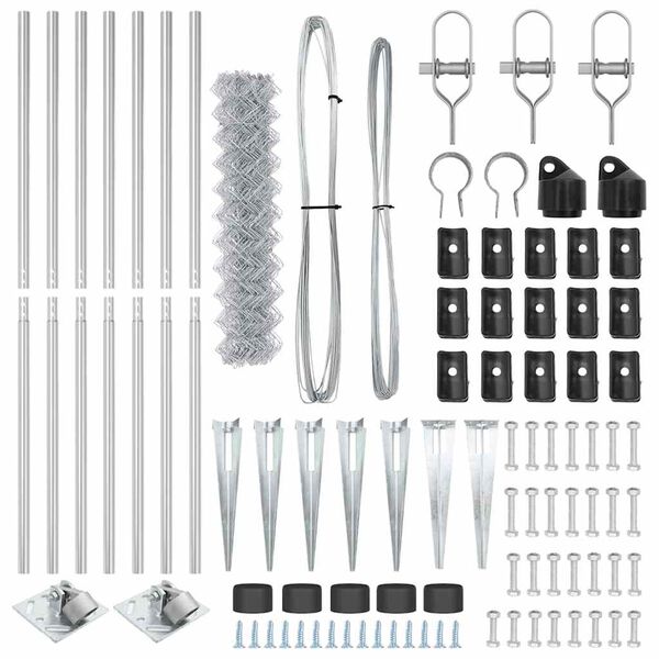 vidaXL Fence Post Silver 10 x 1.2 m (40 x 40 mm mesh) Steel