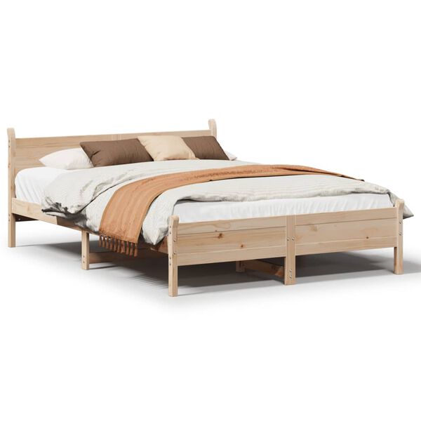 vidaXL Bed Frame without Mattress 140x190 cm Solid Wood Pine