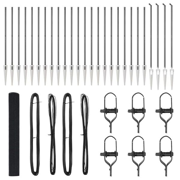 vidaXL Fence Post Grey 50 x 1.4 m (19 x 19 mm mesh) Steel and PVC