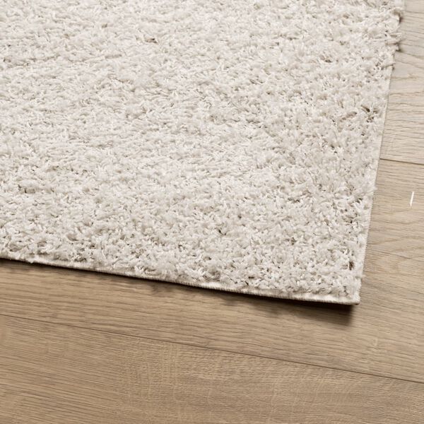 vidaXL Shaggy Rug PAMPLONA High Pile Modern Cream 120x120 cm