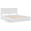 vidaXL Bed Frame with Drawer White 200 x 200 cm Engineer Wood