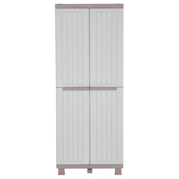 vidaXL Storage Cabinet with 2 Doors 68x39x170 cm Light Grey and Beige