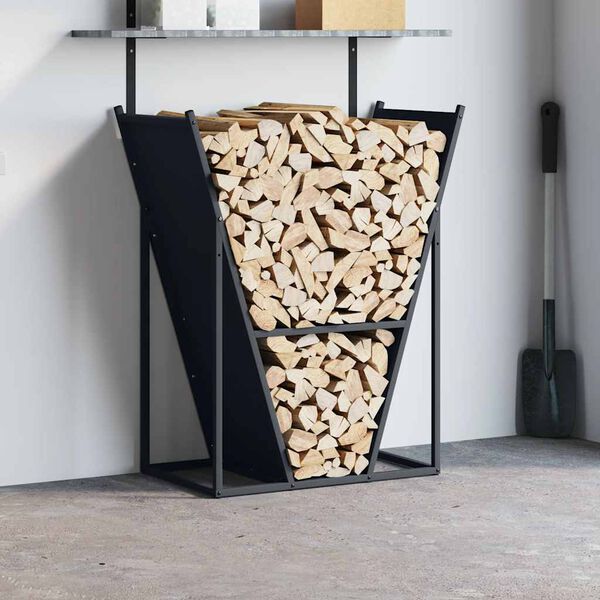 vidaXL Firewood Rack Anthracite 69.5x35x81 cm Cold-rolled steel