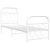 vidaXL Metal Bed Frame without Mattress with Footboard White 75x190cm
