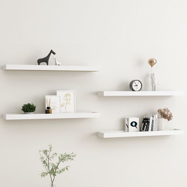 vidaXL Loggia Wall Shelves 4 pcs Oak and White 80x15x4 cm MDF