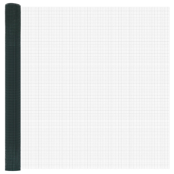 vidaXL Welded Wire Fence Green 1.5 x 50 m Steel