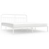 vidaXL Metal Bed Frame without Mattress with Headboard White 200x200cm