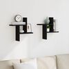 vidaXL Wall Shelves 2 pcs Black 38x12x38 cm Engineered Wood