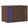 vidaXL Wall-mounted Bedside Cabinet with LED Lights Brown Oak