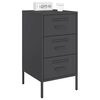 vidaXL Bedside Cabinets 2 pcs Black 36x39x68 cm Steel