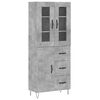 vidaXL Highboard Concrete Grey 69,5x34x180 cm Engineered Wood