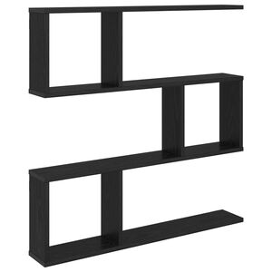 vidaXL Wall Shelf Black Oak 80 x 12 x 79.5 cm Engineered Wood