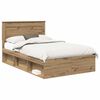 vidaXL Bed Frame Artisian Oak 120 x 190 cm Solid Pine Wood